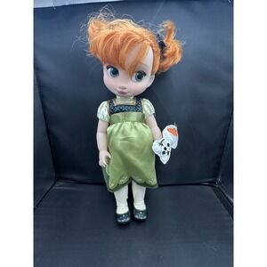 Disney‎ Store Animator Doll Anna Toddler Frozen With Olaf & Green Dress